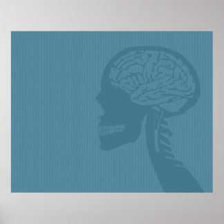 Poster crâne bleu