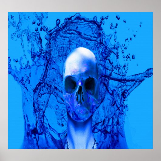 Poster crâne bleu Alien (Devant)