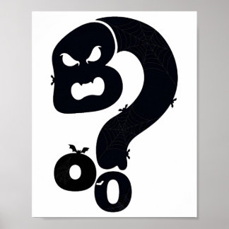 Poster Crâne Boo Point d'Interrogation