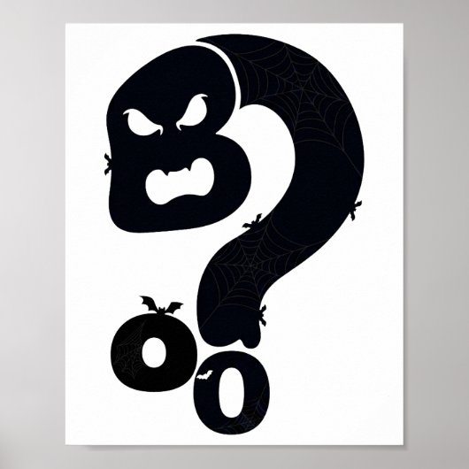 Poster Crâne Boo Point d'Interrogation (Devant)