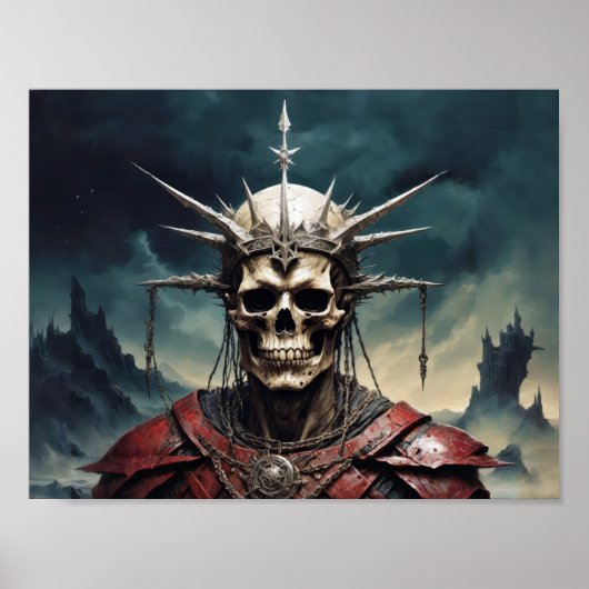 Poster Crâne couronné fantôme des morts (Devant)