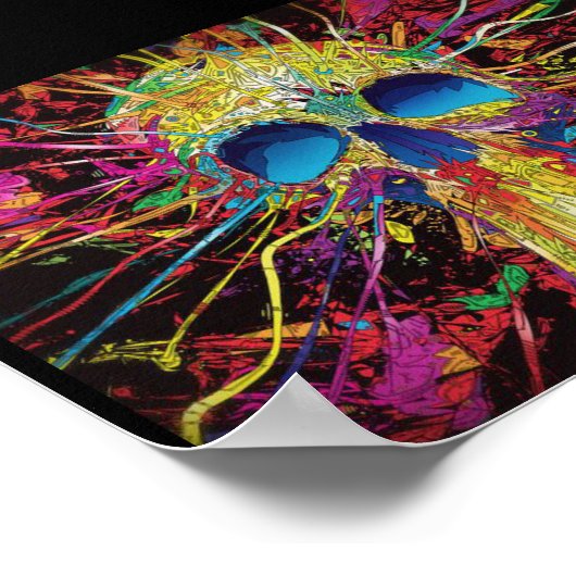 Poster Crâne d'affiche Blacklight (Coin)