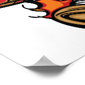 Poster Crâne de baseball flamboyant (Coin)