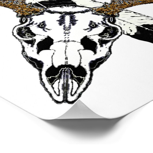 Poster crâne de cerf mule (Coin)