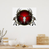 Poster crâne de cerf mule (Cuisine)