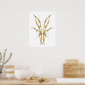 Poster Crâne de Cerf Tribal Doré Design de Chasse (Cuisine)