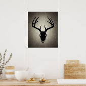 Poster Crâne de chasse aux cerfs avec Antlers (Cuisine)