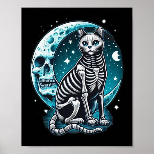 Poster Crâne de chat - Kitty Skeleton Idée de costume d'H (Devant)