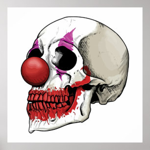 Poster Crâne de Clown Rieur - Destin Jusqu'à la Mort