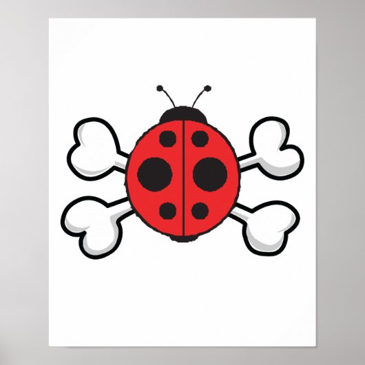 Poster crâne de coccinelle et os croisés (Devant)