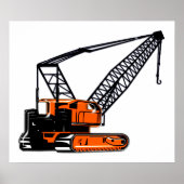 Poster Crane de construction orange (Devant)