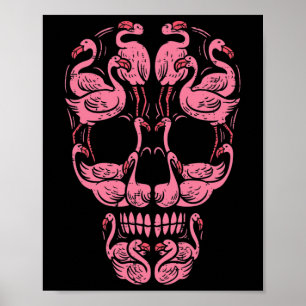 Poster Crâne de flamant rose pour la sensibilisation au c