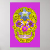 Poster Crâne de fleurs 3 (Devant)