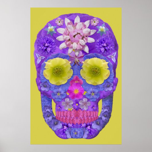 Poster Crâne de fleurs 5 (Devant)