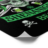 Poster Crâne de la Saint-Patrick des Pirates Hommes Laiss (Coin)