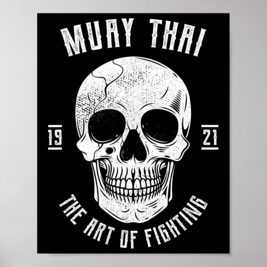 Poster Crâne de Muay Thai - Boxe thaïlandaise et kickboxi (Devant)
