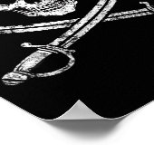 Poster Crâne de pirate os croisés épée jolly roger (Coin)