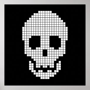 Poster crâne de pixel