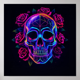 Poster Crâne de roses