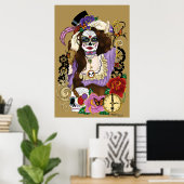 Poster Crâne de sucre Steampunk (Bureau à domicile)