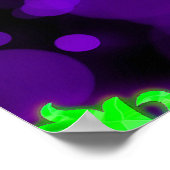 Poster Crâne de sucre vert et violet brillant Halloween (Coin)