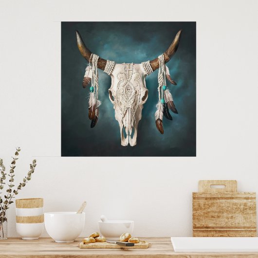 Poster Crâne de vache 1 (Cuisine)