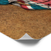 Poster Crâne du drapeau britannique vieilli et porté (Coin)