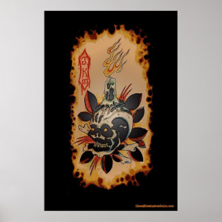 Poster Crâne et bougie