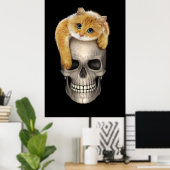 Poster Crâne et chat (Bureau à domicile)