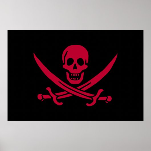 Poster Crâne et épées de Crimson Drapeau pirate de Calico (Devant)