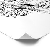 Poster Crâne Et Fleurs Inspiré 2 (Coin)