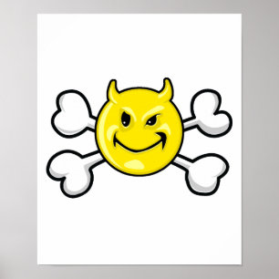 Poster Crâne et os croisés