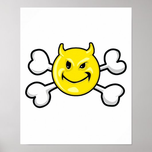 Poster Crâne et os croisés (Devant)