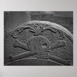 Poster Crâne et os croisés