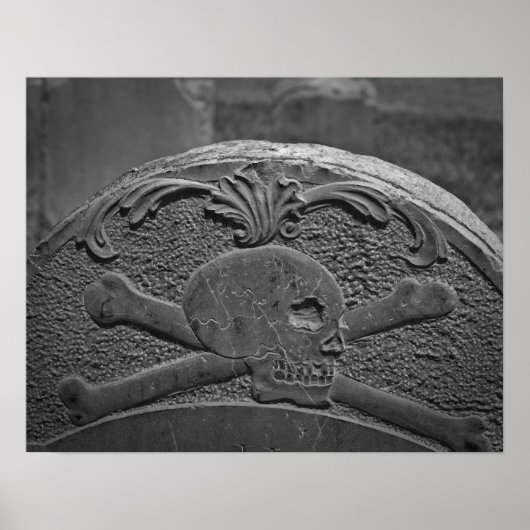 Poster Crâne et os croisés (Devant)