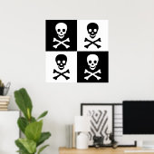 Poster Crâne et os croisés (Bureau à domicile)