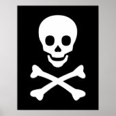 Poster Crâne et os croisés (Devant)