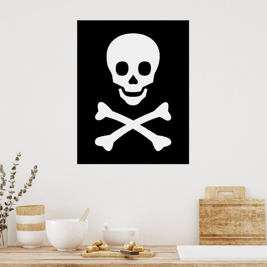 Poster Crâne et os croisés (Cuisine)