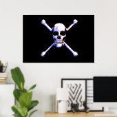Poster Crâne et os croisés - Tête de métal (Bureau à domicile)