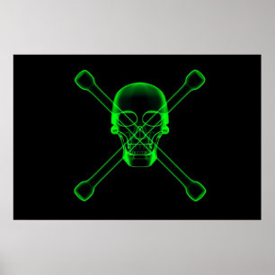 Poster Crâne et os croisés - vision à rayons X