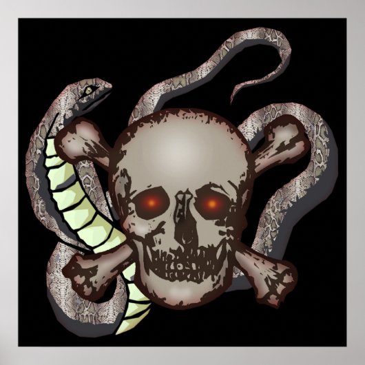 Poster crâne et serpents (Devant)