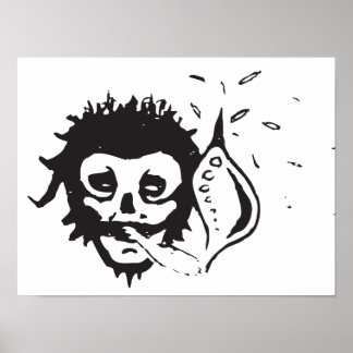 Poster crâne fumant