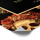 Poster Crâne gothique Bienvenue à notre Mariage d'Hallowe (Coin)