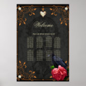 Poster Crâne gothique et corbeau. (Devant)