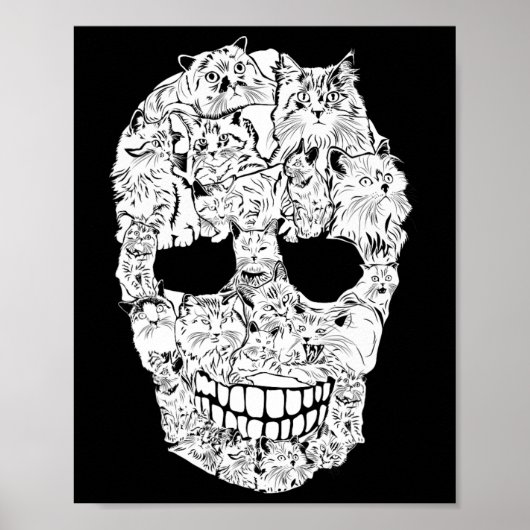 Poster Crâne Kitty Skeleton Costume d'Halloween Scandale (Devant)
