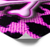 Poster Crâne léopard rose (Coin)