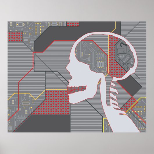 Poster crâne logique du coeur confus (Devant)