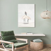 Poster Crane Minimalist Aesthetic White Beige B-3