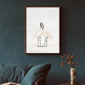Poster Crane Minimalist Aesthetic White Beige B-3