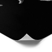 Poster Crâne octopique noir et blanc avec Rose rouge (Coin)